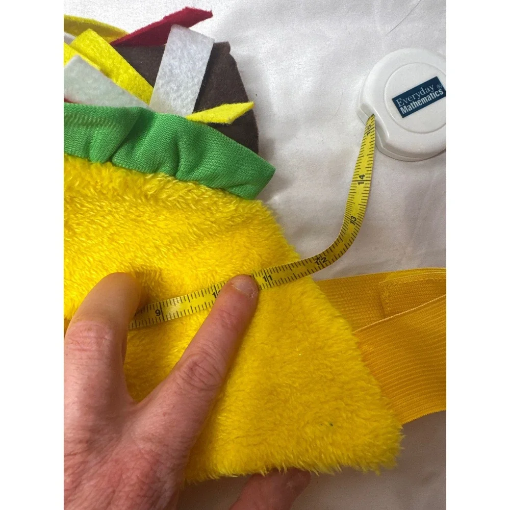 Yellow Plush Taco Pet Costume with Adjustable Straps Halloween Fun Outfit